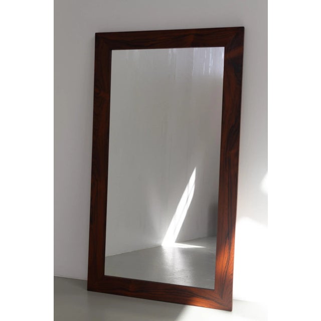 Large Mid-Century Modern Rosewood Mirror, Denmark, 1970s For Sale - Image 13 of 18