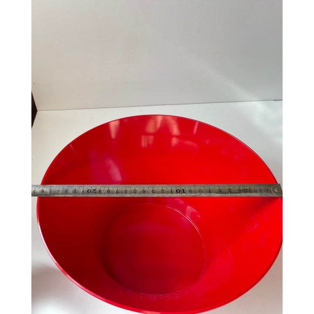 1970s Vintage Red Melamine Bowl and Pitcher by Henning Koppel for T. Ørskov, 1970s, Set of 2 For Sale - Image 5 of 9