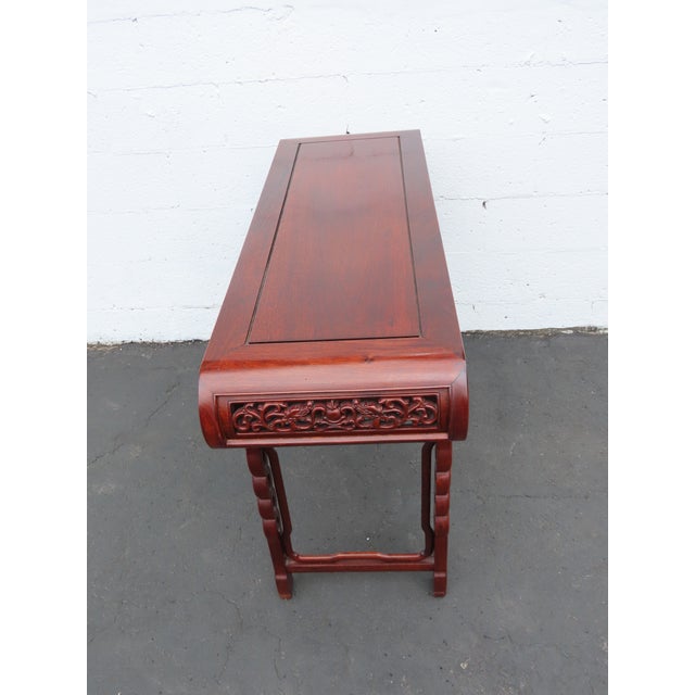 Chinese High Relief Solid Wood Altar Console Entry Table With Dragons Motif 6560 For Sale - Image 11 of 18