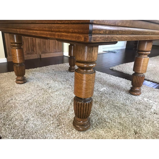 1910s Traditional Tiger Oak Dining Table With 4 Leaves ...
