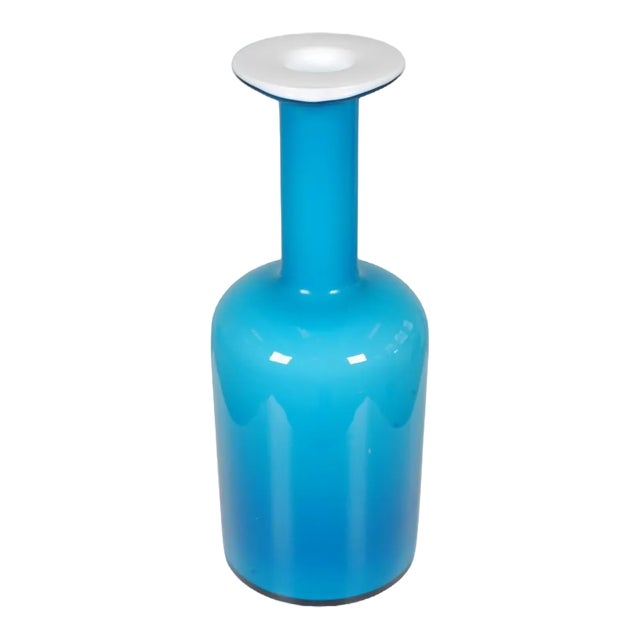 Blue Glass Vase from Otto Brauer Holmegaard For Sale