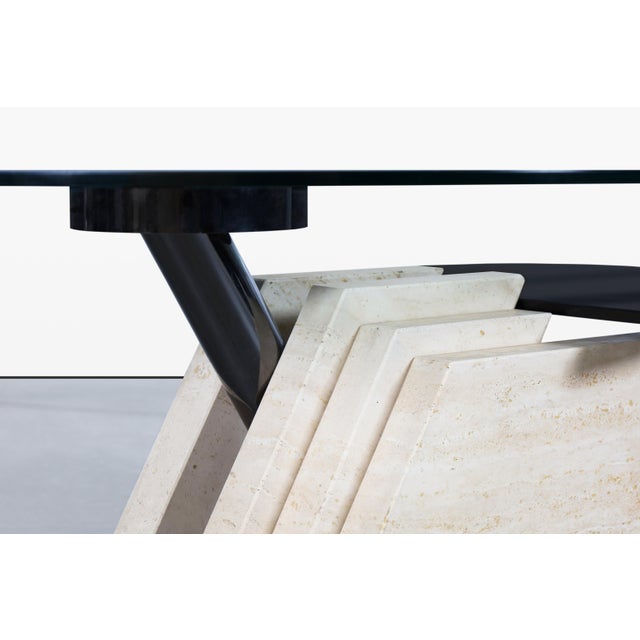 1980s Italian Postmodern Travertine “Zeus” Adjustable Coffee Table by Lapalma For Sale - Image 5 of 14