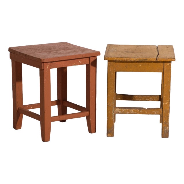 Bedside Tables in Pine, Central Europe, 1940, Set of 2 For Sale
