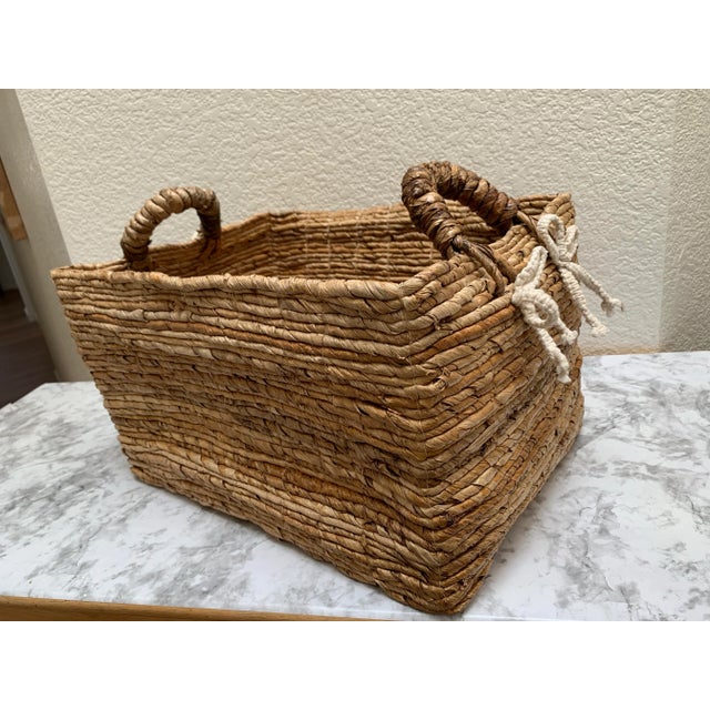 Rustic Rustic Natural Earthy Woven Storage & Decor Basket For Sale - Image 3 of 9