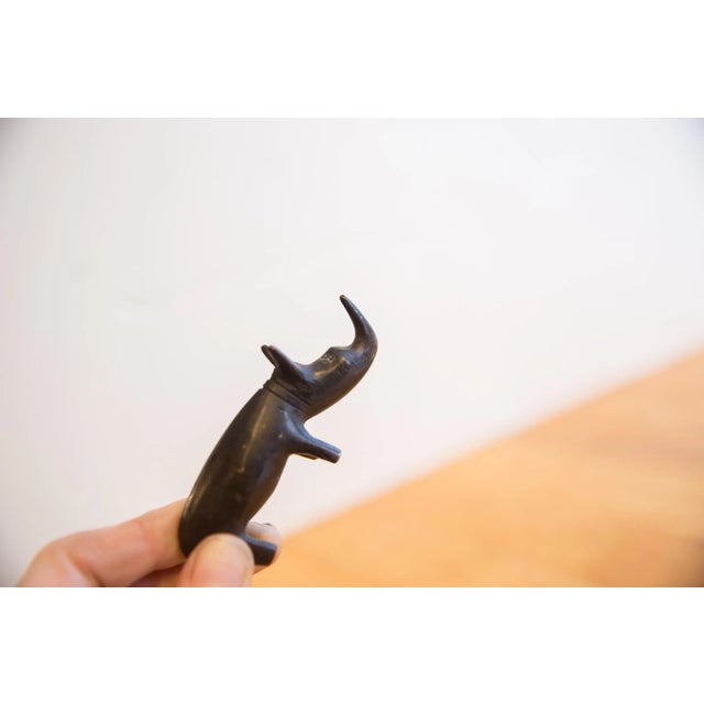 Old New House Vintage African Rhino With Dark Patina For Sale - Image 4 of 5