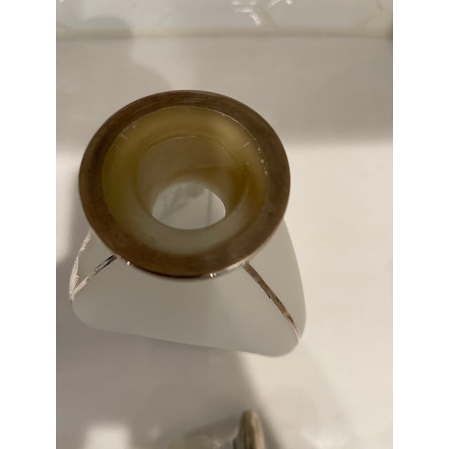 1940s Vintage Frosted Glass Decanter With Sterling Silver Overlay For Sale - Image 5 of 5