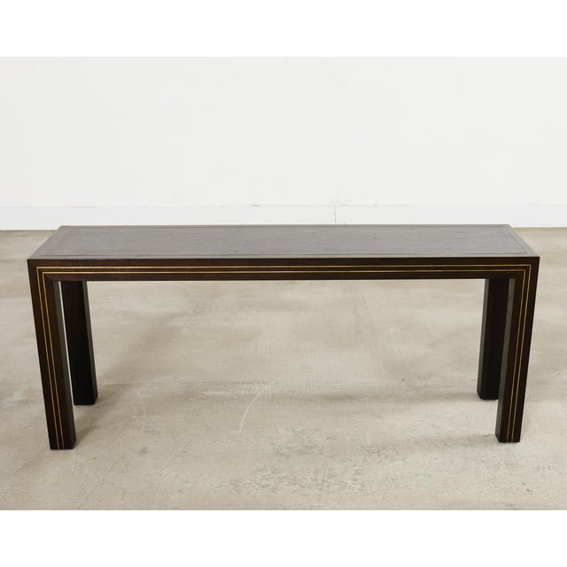 Modern Brass Inlay Parsons Console Table by John Richardson For Sale - Image 3 of 18