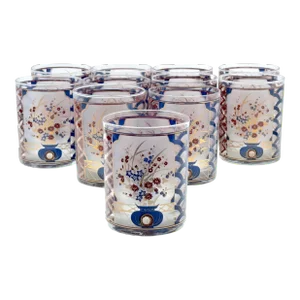 Chinoiserie' Pattern Rocks Glasses/ Tumblers by Culver - Set of 11