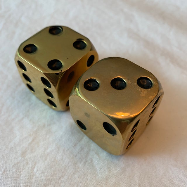 Vintage Mid Century Brass Dice Chairish