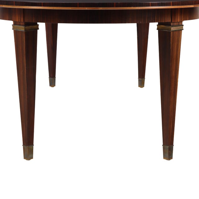 Art Deco Attributed André Domin & Marcel Genevrière for Maison Dominique Macassar Ebony Dining Table, C. 1950. For Sale - Image 3 of 4