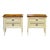 1970s Vintage American of Martinsville Parquet Top White Nightstands - a Pair For Sale