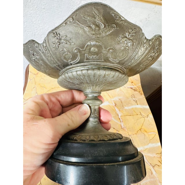 Bronze Bowls on Pedestal, a Pair For Sale - Image 9 of 11