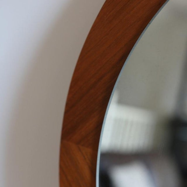 Scandinavian Glass and Teak Mirror, 1960s For Sale - Image 9 of 15