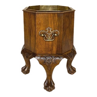 Antique English Walnut Chippendale Tea Warmer ~ Jardiniere For Sale