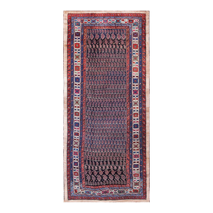 Jaw-Dropping Allover Design With Linear Rows of Boteh on Black Background Color Antique Persian Paisley Gallery