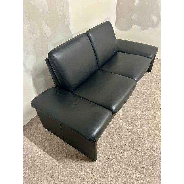 Black Leather 2-Seater Sofa with Adjustable Armrests from Leu Swiss, 2000s For Sale - Image 11 of 14