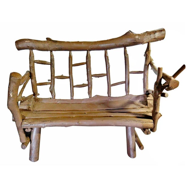 Vintage Adirondack Style Bench For Sale - Image 4 of 4