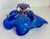 Vintage Bohemia Czech Cobalt Blue & Pink Art Glass Centerpiece Bowl For Sale - Image 9 of 11