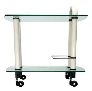 Postmodern Italian Glass and Metal Bar Trolley from Metalnova, 1980s