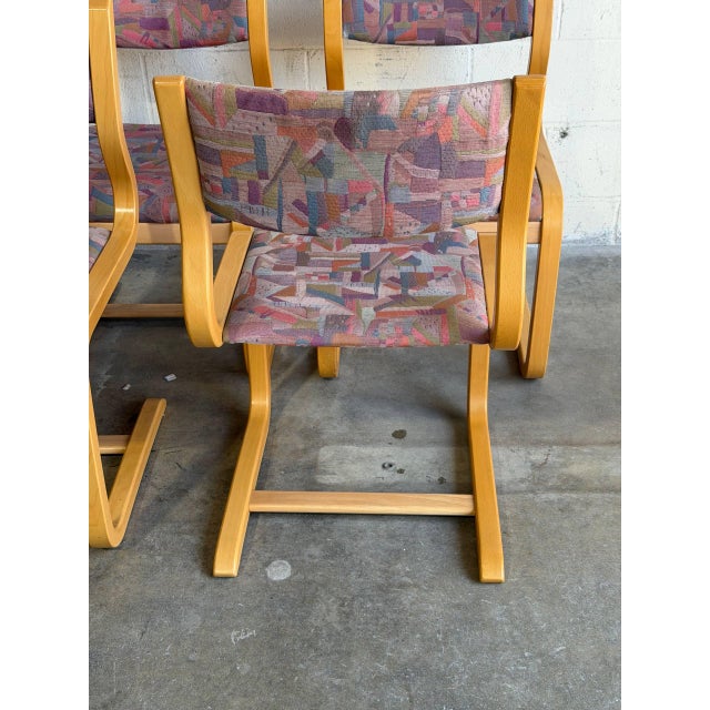 Mid 20th Century Set of 6 Magnus Olesen Danish Bentwood Dining Chairs Mid Century Modern For Sale - Image 4 of 8