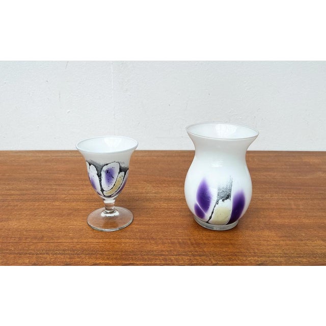 Vintage German Glass Vase and Goblet by Hans Jürgen Richartz for Richartz Art Collection, Set of 2 For Sale - Image 11 of 18