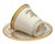 Gold 1900s Lenox "Castle Garden" Footed Cups & Saucers; Set/12 For Sale - Image 8 of 10