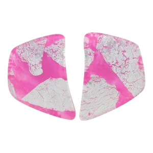Anne and Frank Vigneri Pink and Silver Lucite Pair of Clip Earrings