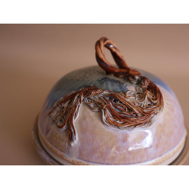 French Country 1980s Ceramic Cloche With Intricate Tassel For Sale - Image 3 of 6