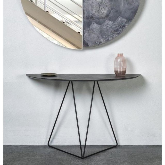 Metal Stone Bronze Lama Semi-Ellipse 45120 Console Table by Disain1971 For Sale - Image 7 of 8