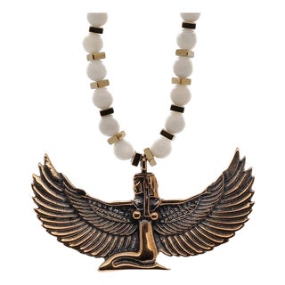 Turquoise Stone Beaded Pink Heart Pendant Necklace For Sale