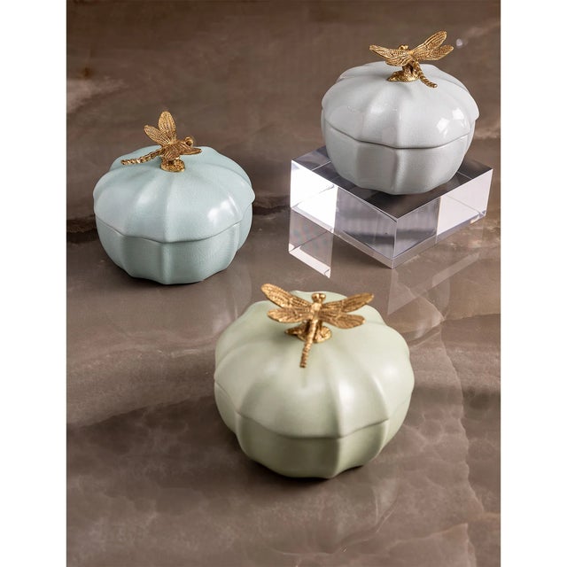 Port 68 Dragonfly Scallop Round Boxes, Set of 3 For Sale - Image 4 of 6