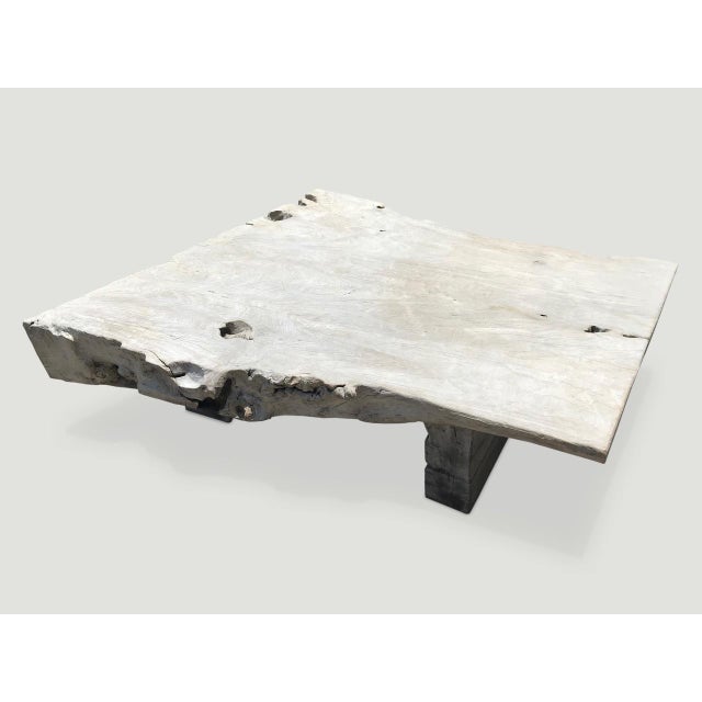 Contemporary Andrianna Shamaris Single Slab Live Edge Teak Wood Coffee Table For Sale - Image 3 of 18