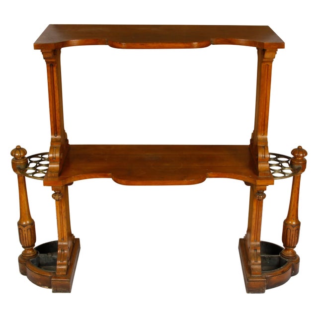 Early 20th Century Antique English Two-Tier Etagere Hall Stand For Sale - Image 5 of 5