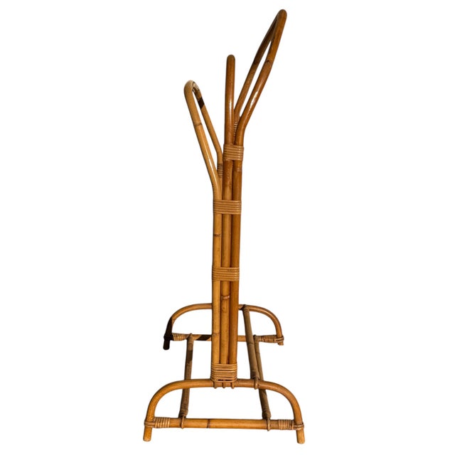 Brown French Rattan Valet Stand, 1960s For Sale - Image 8 of 9