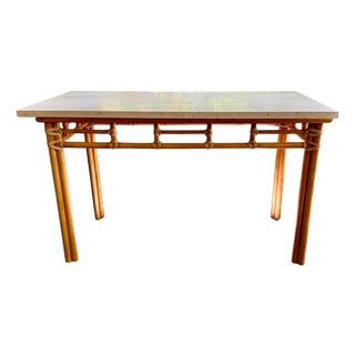 McGuire Furniture Co Tessellated Stone Top Console Table For Sale