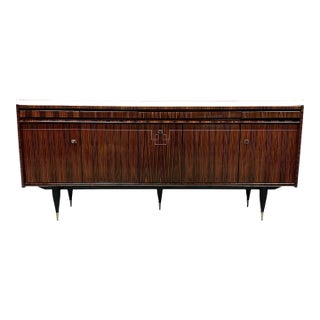 1940s French Art Deco Exotic Macassar Ebony Buffet Sideboard For Sale