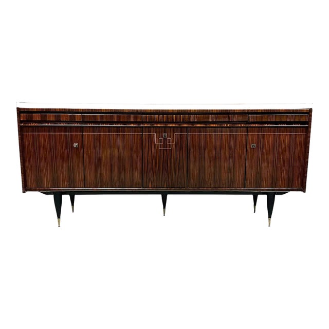 1940s French Art Deco Exotic Macassar Ebony Buffet Sideboard For Sale
