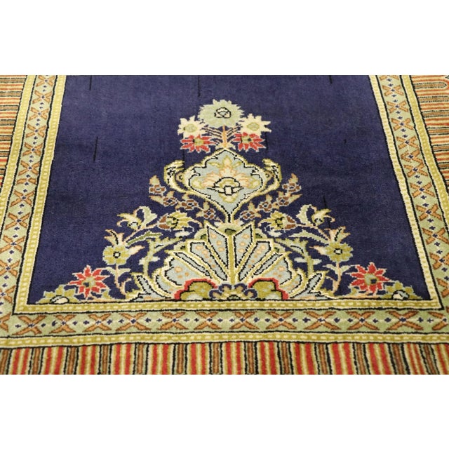 Mid 20th Century Vintage Persian Kerman Accent Rug, 02'02 X 02'02 For Sale - Image 4 of 9
