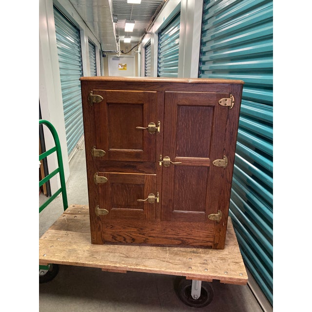 Antique Solid Oak Wood Ice Chest Chairish