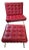 Attributed Knoll Barcelona Chair & Matching Ottoman – Early 1960s Chrome Frame, Custom Red Leather, Laurel Canyon Provenance For Sale