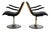 Swivel Armchairs in Skai and Steel, 1970s, Set of 2 For Sale