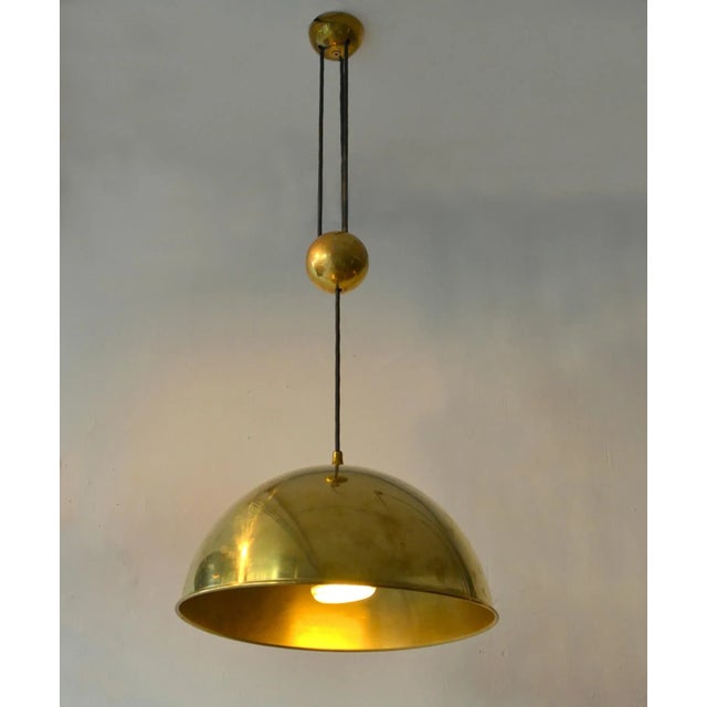 1960s Mid-Century Brass Model Posa Pendant Lamp by Florian Schulz, 1970s For Sale - Image 5 of 7