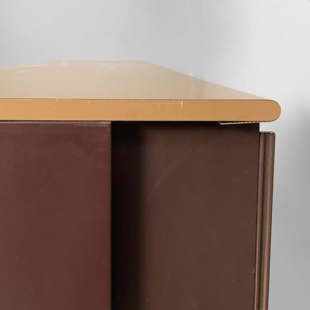 Italian Brown Metal Synthesis 45 Sideboard attributed to Ettore Sottsass for Olivetti, 1970s For Sale - Image 13 of 18
