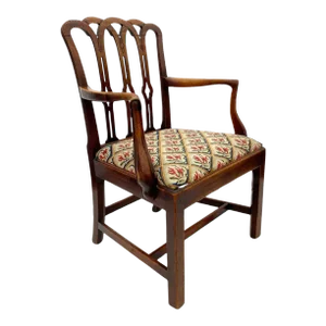 18th Century English George III Mahogany Upholstered Seat Armchair