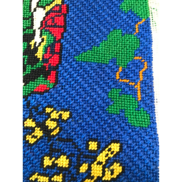 Textile Hand-Stitched Needlepoint of Asian Ladies - a Pair For Sale - Image 7 of 8