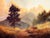 Mountain Sunlight by Christopher Clark | Oil on Wood Panel Landscape with Mountains and Trees For Sale