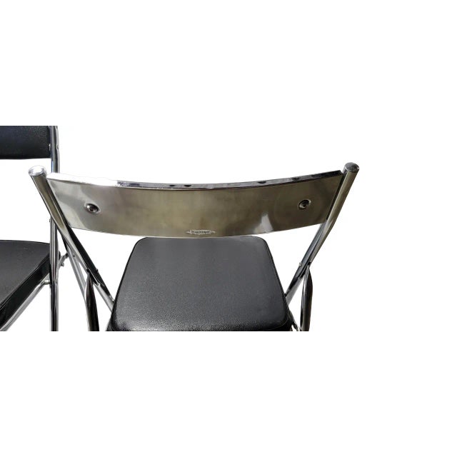 Mid 20th Century Vintage Fujiset Mid Century Black Folding Chairs - Set of 2 For Sale In New York - Image 6 of 10
