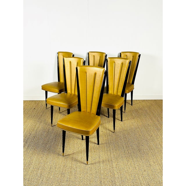 French Art Deco Dining Chairs, 1940, Set of 6 For Sale - Image 9 of 18