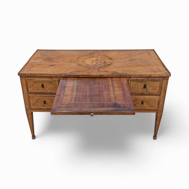 Antique Desk – Lombardy Louis XVI Era Desk, Vintage Writing Table, Elegant Office Furniture, 18th Century Desk For Sale - Image 15 of 18