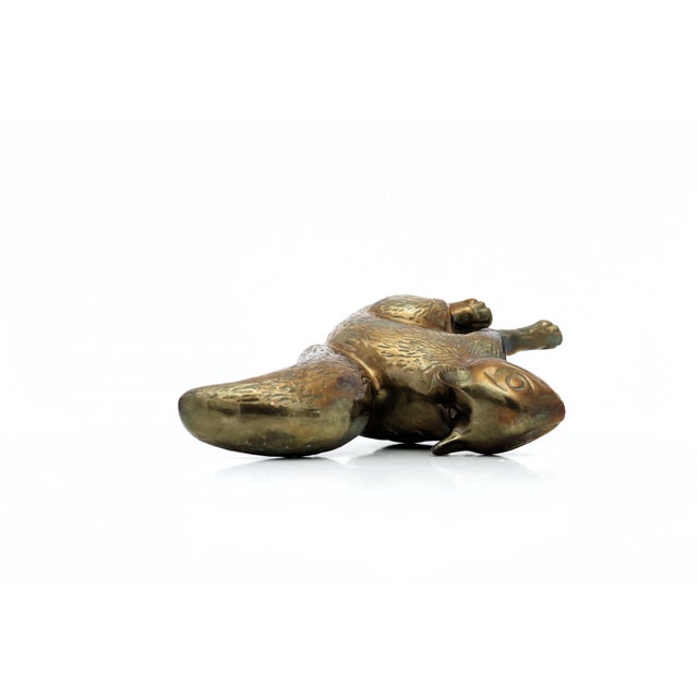Brass Large Vintage Brass Squirrel Figurine, Fall Woodland Animal Decor For Sale - Image 8 of 8